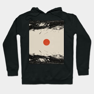 Red moon Minimal landscape 6 Hoodie